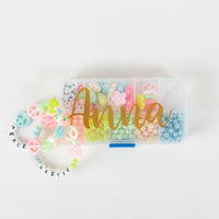 Pastel Letter Beading Kit - Peace Signs, Hearts, Flowers and more