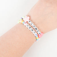Pastel Letter Beading Kit - Peace Signs, Hearts, Flowers and more