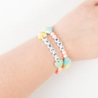Pastel Letter Beading Kit - Peace Signs, Hearts, Flowers and more