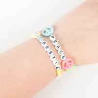 Pastel Letter Beading Kit - Peace Signs, Hearts, Flowers and more