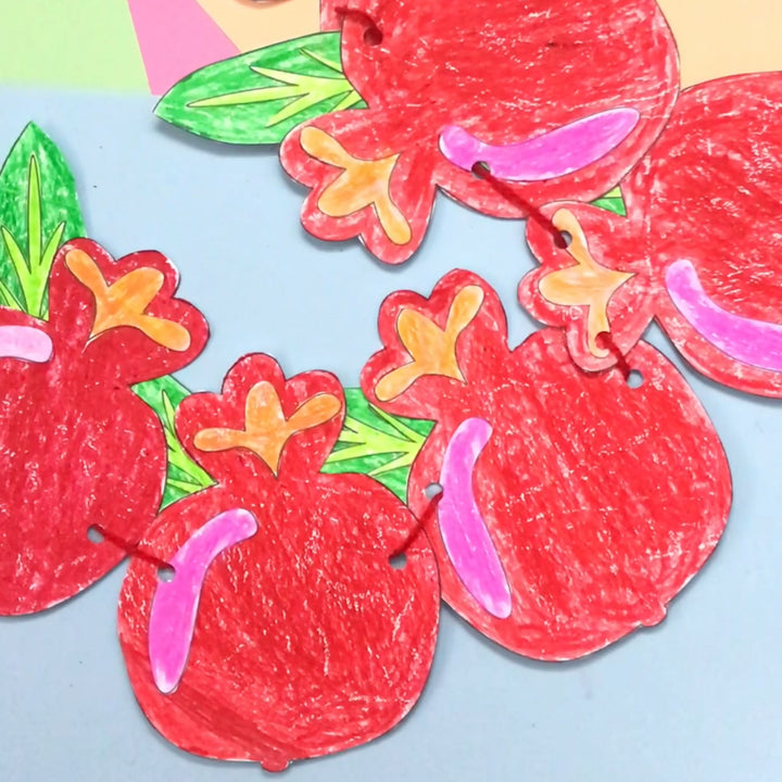 DIY Pomegranate Garland with free printable for Tu BiShvat