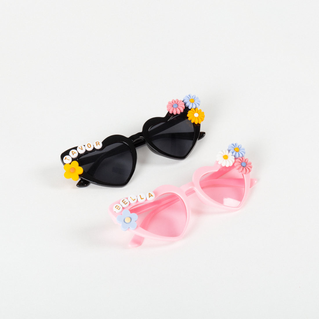 Kids Cute Kitty Colorful Bow Square Sunglasses D300 - zeroUV
